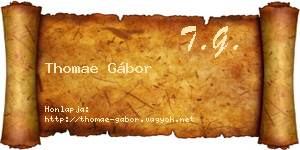 Thomae Gábor névjegykártya